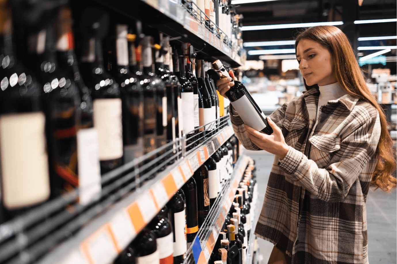 Woman choosing wine